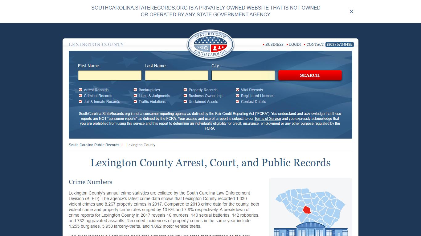 Lexington County Arrest, Court, and Public Records