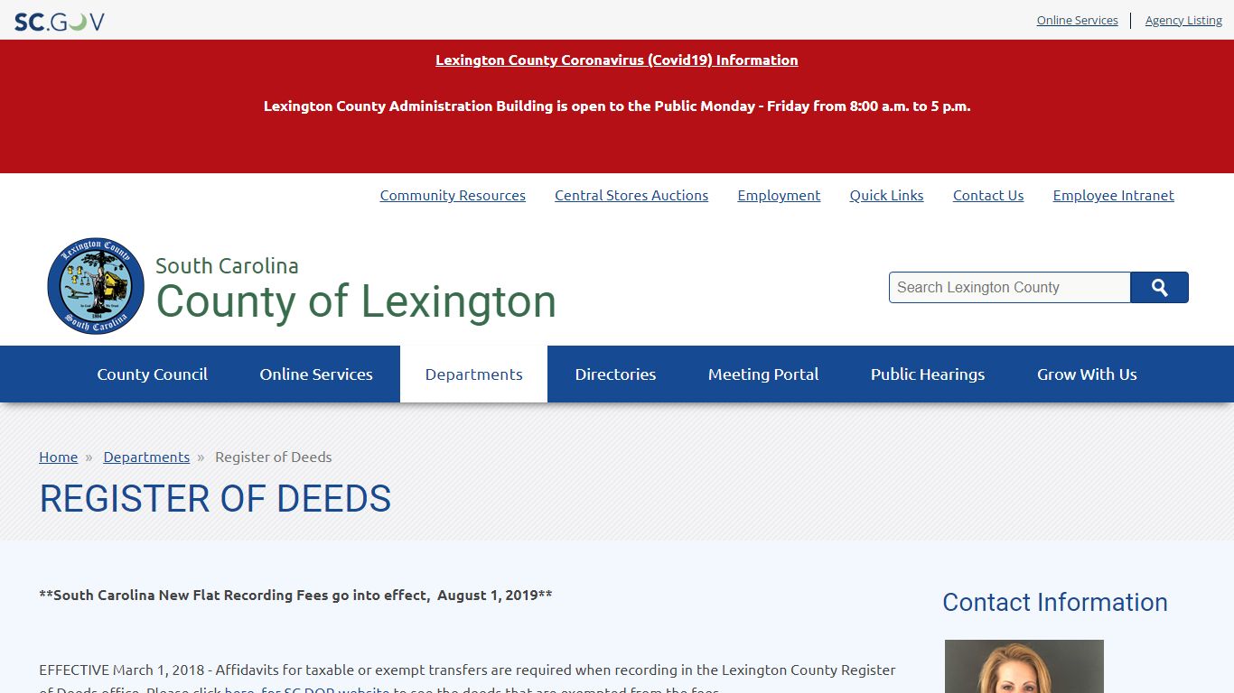 Register of Deeds | County of Lexington - South Carolina